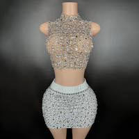 Robes en strass sans manches pour femmes Novance Y3509, vêtements de performance, ensembles élégants et luxueux pour femmes 2023, vêtements de club sexy