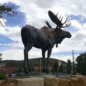 Escultura de Animales Realista de Metal para Decoración de Jardín de <span class=keywords><strong>Tamaño</strong></span> <span class=keywords><strong>Real</strong></span>, Estatua de <span class=keywords><strong>Alce</strong></span> de Bronce de <span class=keywords><strong>Tamaño</strong></span> Natural - Product Image 4