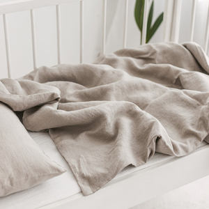 Set Sprei Bayi Organik Prancis 100% Linen Hijau Hutan Termasuk Sprei dan Sarung Selimut untuk Tempat Tidur Anak - Product Image 2