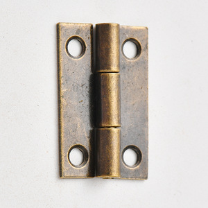 Charnière miniature en cuivre 30x19mm, bronze antique, pliable, type H, pour boîte, bagage, coffret en bois - Product Image 1
