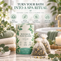 Sachet de bain botanique premium, mélange d'herbes et de fleurs séchées naturelles (Rose, Lavande, Camomille) pour bain relaxant à domicile, vente en gros