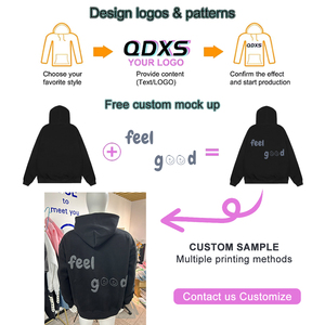 Groothandel op maat gemaakte zware katoenmix pullover, blanco, 350 gsm dik, oversized heren sweatshirt met lage schouderlijn - Product Image 2
