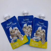 Friandises pour animaux de compagnie en gros, pâte de viande, nourriture humide en boîte, poulet, herbe à chat, buse pour animaux de compagnie, nourriture humide en sachet, 90g par sachet pour chat et chien, OEM/ODM