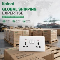 Kolani UK Enchufe de Pared Doble Universal con Interruptor e Indicador de Neón 13A 250V, Enchufe de Alimentación Controlado de Doble Puerto de PC Blanco