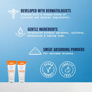 Loción <span class=keywords><strong>Antitranspirante</strong></span> para <span class=keywords><strong>Manos</strong></span> <span class=keywords><strong>y</strong></span> <span class=keywords><strong>Pies</strong></span> de Marca Privada OEM/ODM con Humectante de Árbol de Té - Control Suave del Olor a Sudor para Pieles Sensibles - Product Image 4