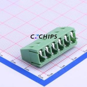 WJ128V-5.0-6P Screw Terminal Block Through hole Component (THT),P=5mm Connector 1x6P 5mm Green Through Hole - Product Image 1