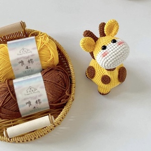Đồ chơi thú nhồi bông móc len hình hươu cao cổ dễ thương, làm thủ công bằng cotton amigurumi - Product Image 5