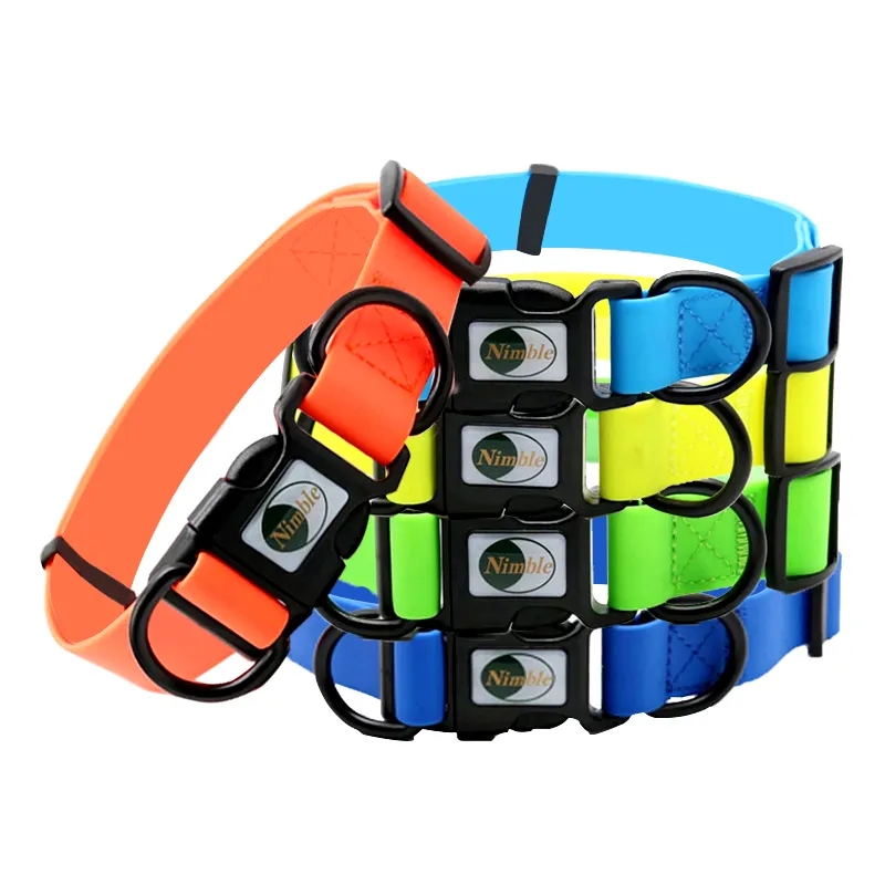 Adjustable Flat Colorful Tear-Resistant Dog Collar Basic Plastic Pet Supplies With Buckle And Lights