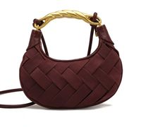 Sac à main en cuir PU tressé noué sans bretelles avec fermeture éclair, étanche, capacité 1-2L, pour femme, collection Fine Era 2026