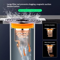 Système de drainage submersible en PVC durable, anti-odeur, anti-refoulement, filtre à cheveux pour toilettes, salle de bain, balcon, drain de sol