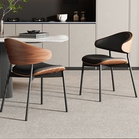 Chaises d'hôtel Canapé nordique de luxe en bois noir en cuir et métal Mobilier moderne pour banquets, fêtes, événements et mariages Chaises d'hôtel