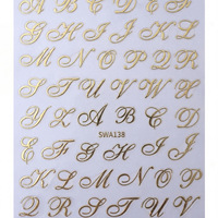 Autocollants pour ongles avec lettres de police gothique, autocollants pour ongles avec alphabet gothique, lettres simples, décorations pour ongles