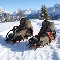 Crampons pliables YAMA à 12 dents, durables, anti-glace, en acier de 3 mm et TPU, imperméables, avec sac pour la sécurité en extérieur et l'escalade