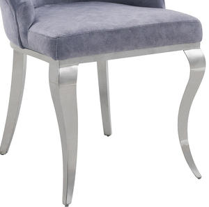 <b>Gray</b> Fabric & Metal Legs Convertible <b>Dining</b> <b>Chair</b> Set of 2-Modern Design for Home <b>Dining</b> - Product Image 6
