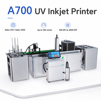 Máquina de Codificación UV de Alta Velocidad 100m/min A700 con Cabezal de Impresión Seiko de 71.8mm, Impresora de Inyección de Tinta de Caracteres Grandes para Botellas, Metal y Plástico