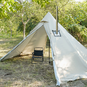 Tente chaude quatre saisons avec cheminée et jupe anti-neige pour la randonnée en famille, la pêche et la chasse - Product Image 5