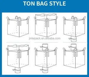 FIBC tas besar taman PP kain tenun gulungan gulungan gulungan gulungan karung Polypropylene tas Plum mengisi rok Premium kantong plastik goni