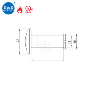 Mirilla <span class=keywords><strong>de</strong></span> Seguridad <span class=keywords><strong>para</strong></span> Puerta Comercial Moderna, Gran Angular, <span class=keywords><strong>de</strong></span> Latón, con Certificación UL, Resistente al Fuego - Product Image 6