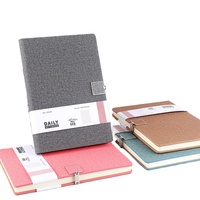 Agendas personnalisés en gros avec couverture rigide en cuir PP, carnets promotionnels, journaux personnalisés avec LOGO, cadeaux en tissu, couture A5