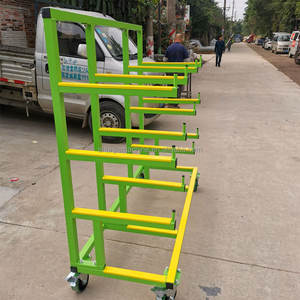 Carro de Transporte de Materiales Largos de 4 Niveles con Capacidad de Carga de 500 kg, Carro de Materiales en Cantilever, Plataforma Móvil para Puertas y Ventanas - Product Image 5