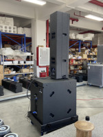 Système audio colonne actif Boutum Audio Pro Q806, 4 enceintes colonne de 8 pouces, caisson de basses de 18 pouces, flight case portable