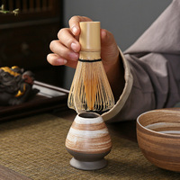 En gros Fouet à thé Zizhu en bambou, brosse à matcha à 100 dents, à plusieurs pointes, à pointes Changsui sauvages, à long manche