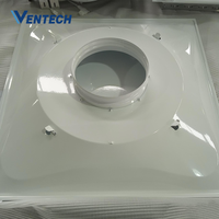 Diffuseur de plafond carré en alliage d'aluminium Ventech VSCD-H moderne à 4 voies, installation facile, garantie 1 an, usage bureautique, projet global