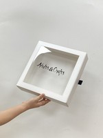 Boîte à tiroir pliable à prix d'usine, faible MOQ, avec fenêtre transparente, boîte cadeau à couvercle transparent, grande taille, pour anniversaire