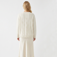 Cardigan en cachemire pour femmes à la mode, tricoté avec des poches, manteau tricoté doux et élégant