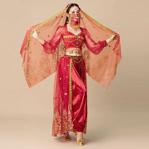Halloween <span class=keywords><strong>Bollywood</strong></span> Cosplay Aladdin Jasmine Princess Show Falda Pantalones Conjunto Ropa para mujeres adultas - Product Image 2