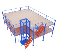 Étagères de plateforme en mezzanine, atelier, bâtiment industriel, structure en acier robuste à deux étages, poutre en I, sans soudure, démontable, réglable