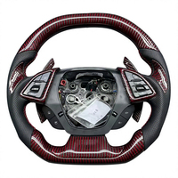 Volant en fibre de carbone fait main, 100 % compatible avec Chevrolet Camaro SS 2010-2023, couleur personnalisée, surpiqûres LED