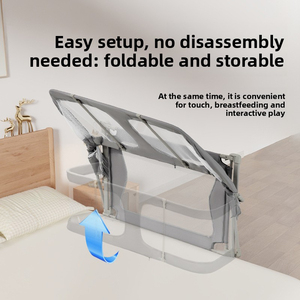 รั้วกั้นเตียงนิรภัยแบบพับได้ 3-in-1 ป้องกันการตก สำหรับเด็กแรกเกิด ประหยัดพื้นที่ ใช้ได้ทั้งห้องนั่งเล่นและห้องนอน - Product Image 4