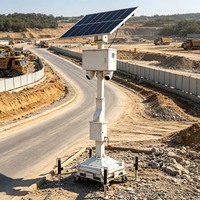 Tour de vidéosurveillance solaire 24/7 avec caméra de sécurité autonome et mât de 4 m pour événements publics
