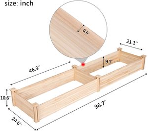 NOUVEAU Kit lit <span class=keywords><strong>potager</strong></span> surélevé en <span class=keywords><strong>bois</strong></span> massif pour l'extérieur Boîte de jardinage surélevée en <span class=keywords><strong>bois</strong></span> - Product Image 3