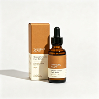Sérum Visage Vegan Bio au Curcuma et à l'Aloe Vera, Marque Privée OEM, Éclaircissant, Unifiant le Teint, Réduit les Rougeurs, Hydratant