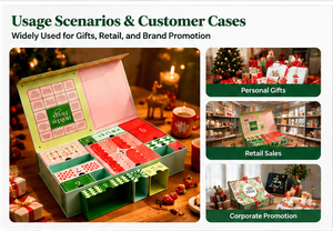 <b>Christmas</b> Countdown Gift <b>Box</b> 8 Compartments Easy Pull Drawers Custom Size Color Artwork Advent Calendar Gift <b>Box</b> - Product Image 3