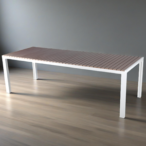Mesa y Sillas Largas <span class=keywords><strong>de</strong></span> <span class=keywords><strong>Madera</strong></span> Plástica <span class=keywords><strong>para</strong></span> Exteriores, Resistentes a la Intemperie, <span class=keywords><strong>de</strong></span> WPC, <span class=keywords><strong>para</strong></span> <span class=keywords><strong>Patio</strong></span>, Jardín, Comedor, Restaurante, Cafetería, Club, Piscina, <span class=keywords><strong>Bar</strong></span> - Product Image 1