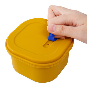 Food Grade Silicone Round <b>Lunch</b> <b>Box</b> Airtight Microwave Safe For Office Use - Product Image 5