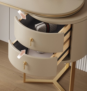 Minimalist Cream Style Makeup Station Bedroom Modern Small-Lotus Storage Cabinet Integrated High-Classness Dressing <b>Table</b> 2026 - Product Image 6
