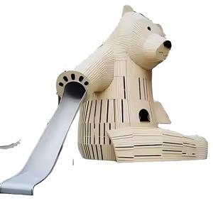 Equipo de Juegos para Exteriores, Escultura de Oso de Resina Grande y Duradera con Tobogán, Instalación de Parque de Diversiones para la Comunidad - Product Image 1