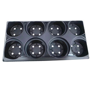 Lot de 8 porte-pots de <span class=keywords><strong>navette</strong></span> en plastique pour pots de fleurs Plateau de transport pour pots de plantes Support et plateau de transport pour navettes - Product Image 1
