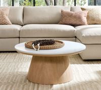 Table basse ronde moderne en bois massif, facile à nettoyer, durable, table d'appoint faite à la main pour le salon, meubles de maison