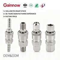 Fitting Pneumatik Tipe C 1/4'' Baja Lapis Krom Nitto, Part Pneumatik Kompresor Udara, Sambungan Cepat Push-in
