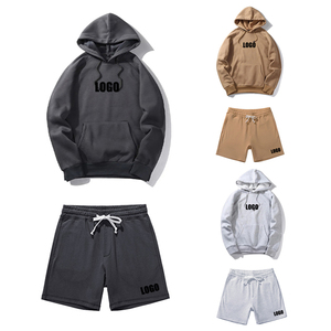 High Quality French Terry Custom <strong>Men's</strong> Screen Print <strong>Hoodie</strong> <strong>and</strong> Sweat <strong>Shorts</strong> Tracksuit <strong>Set</strong> <strong>Men's</strong> Sweatsuit <strong>Shorts</strong> - Product Image 5