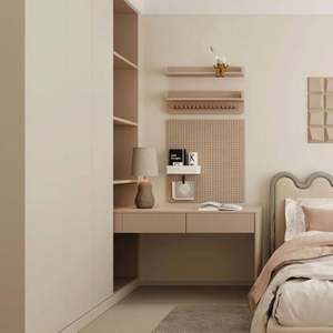 Ensemble de chambre à coucher minimaliste tout-en-un avec armoire intégrée, bureau et lit tatami, design gain de place - Product Image 4
