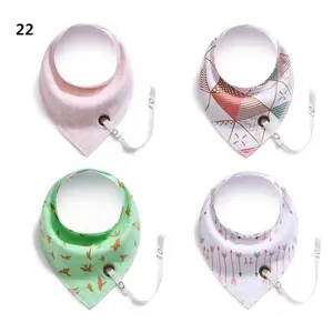 Einstellbare Baby-Bandana sabber weiche Dreieck-Lids 4-er Pack mit Zahn-Spielzeug 100% Bio-Baumwolle Aufstoßlutscher Fütterung