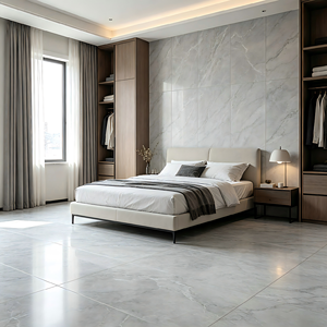 Carreaux de sol de salle de bain modernes en céramique gris aspect <span class=keywords><strong>béton</strong></span> mat de haute qualité, 300x300mm, antidérapants pour zones humides - Product Image 2
