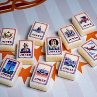 Fichas de Mahjong Acrílicas Tablevibe con Diseño de Lugares Emblemáticos Americanos para el Clásico Juego de Mesa Occidental