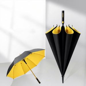 Paraguas de golf extragrande de 27 pulgadas con pegamento negro engrosado, 8 varillas, parasol personalizado, protección solar y mango doblemente largo - Product Image 1